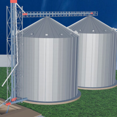 2 x Grain Silo with B/Elevator & Chain