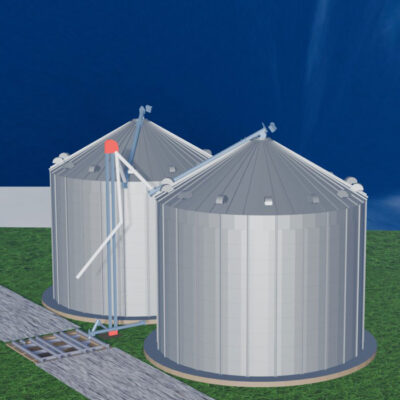 2 x Grain Silo with B/Elevator & R/Auger